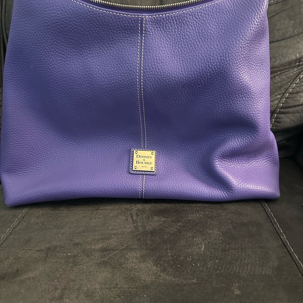Dooney & Bourke Purple Shoulder Bag with Pebbled Texture